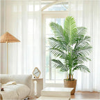 Artificial Palm Tree 5FT Artificia Plants Indoor Fake Tree Tropical Fake Plam Trees Areca Floor Plant in Black Pot with 13 Trunks & Real Bark Design Faux Palm Plant for Outdoor Home Room Decor