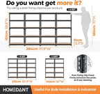 HOMEDANT 5 Tier Storage Shelves Adjustable Laminated Boltless Garage Metal Shelving Unit Heavy Duty Utility Rack Shelf Warehouse Pantry Closet Kitchen (10, (S) 28" W, Black)