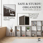 Fencer Wire 13-Inch Cube Storage Organizer Shelf, with Extra Thick Exterior Edge, Room Open Storage Shelf Divider, Bookcase, 6-Cube / 8-Cube / 9-Cube, Colors Available in Rustic Grey Oak and White