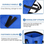 PATIKIL Canopy Weight Sand Bags, 4 Pack 112 Lbs Total Extra Large Weights Bags Waterproof Tent Leg Weights Sandbags for Outdoor Canopy Tent Sun Shelter Patio Ladder Blue (18x9")