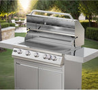 Stainless Steel Grill Cart for Hygrill 5-Burner Built-In Gas Grill, Outdoor Kitchen Island with Foldable Side Shelves and Storage Cabinet