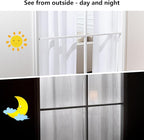 MYSKY HOME Patio White Curtains for Sliding Door 90 inch Length 2 Panels Living Room Curtains & Drapes Soft Cotton Farmhouse Window Treatments Pinch Pleated Linen Look Semi Sheer Draperies, 40W x 90L