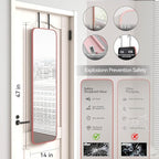 47x14 Mirror Full Body Length Door Hanging or Wall Mounted Metal Frame Dressing Mirrors for Entryway Girl Bedroom Bathroom Living Room 47 14 inch Pink Rose Gold