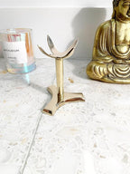 Modern Brass Pedestal Claw Crystal Display Stand | Spheres Minerals Specimen