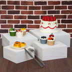 4 Pieces Wooden Cake Stands,Natural Wite Cupcake Stands for Display,12 inches Square Wooden crates,Wood Display risers for Wedding,Birthday Party,Christmas,etc. (Natural White)
