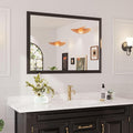 Amorho Bathroom Mirror Black, 50x36 Inch Thick Metal Framed Wall Mirrors, Suitable or Bedroom, Living Room, Entryway, Rectangle Wall-Mounted Mirrors(Horizontal/Vertical).