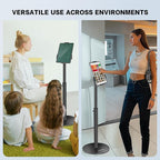 AboveTEK iPad Kiosk Floor Stand - Height Adjustable POS Tablet Floor Stand, 360° Swivel Universal Locking Holder for 7.9"-11" iPad/Air/Samsung - Anti-Theft Security Stand for Retail, Business