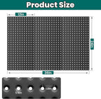 EVERHANGER Metal Pegboard Panels 24" x 12", Heavy Duty Steel Peg Boards for Garage, Pegboard Wall Organizer for Tool Storage and Organization, Black, 3 Pack