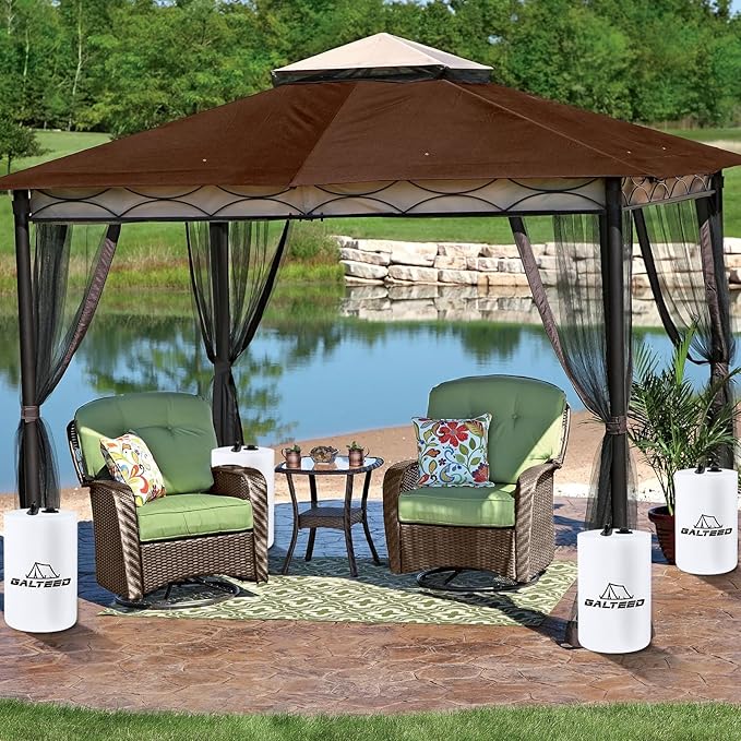 Canopy Water Weight Bag,440 LBS Water Tent Weights Set of 8 Leg Weights for Pop Up Canopy,Canopies,Tent,Gazebo,White
