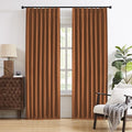 DUALIFE Pinch Pleatd Blackout Curtains 95 Inches Long, Boho Linen Rustic Copper Color Retro Room Darkening Privacy Curtains Drapes with Hooks for Living Room Bedroom 2 Panels Terra Cotta Rust 50x95