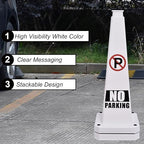 OrangeStar 6-Pack 28" No Parking Cones, Large 4-Sided Traffic Cones with Heavy Rubber Base for Parking Lot Control, Safety, Driveway | Indoor Outdoor Use