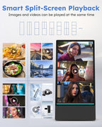 HARZHI 43 Inch Outdoor Digital Signage Display, Portable Powered High Brightness Screen Advertising Display Kiosk, Movable Waterproof Standing Poster, Business Helper, Android OS MWE