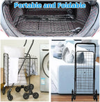 Folding Shopping Cart, Heavy-Duty Stair-Climbing Grocery Cart with 360° Swivel Wheels - Extended Foam Handle - Utility Trolley for Laundry, Travel, Shopping
