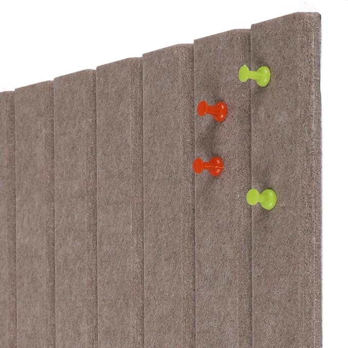 Large Felt Bulletin Board 23x47 Inch, 8pcs Peel and Stick Felt Wall Tiles Modern Push Pin Board for Wall Organization