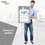 20"x14" Enclosed Cork Bulletin Board Tamper-Proof Dispaly Case,Grey Fabric&Aluminium Frame,Shatter Resistant Lockable Bulletin Board with Clear Acrylic Door for School,Office,Mall,Community,Hospital