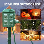 Outdoor Power Strip Waterproof, 40 FT Extension Cord, 6 Grounded Outlets for Christmas Decorations and Inflatables, 15A/1875W, ETL Listed