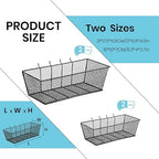 Sieral 4 Pcs Black Pegboard Baskets Metal Wire Shelf Baskets Peg Board Organizer Accessories Wall Mount Organizer Attachments for Garage Workbench Various Tool Accessories, 2 Sizes (Small, Large)