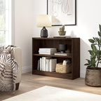Bush Furniture Universal Small 2 Shelf Bookcase in Black Walnut, Low Storage and Display Bookshelf for Home Office or Living Room Organization