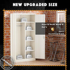 Greenvelly Metal Storage Cabinet with 2 Doors, Grey 72” Steel Storage Wardrobe Cabinet, Employees Locker Closet Clothing Coat Steel Wardrobe Cabinet with Hanging Rod for Garage, Gym, Home Office