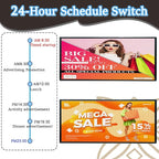 Outdoor Full Color Led Sign WIFI And USB Programmable Led Sign With High Resolution Scrolling Texts, Colorful images and videos LED Advertising Board For Shop (40‘’x17'')