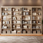 Vyre 70.8" Tall Brown Bookshelf, Farmhouse Modular Bookcase with 6-Tier Adjustable Shelves, Large Storage Cabinet for Home Office, Living Room, Set of 3