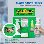 Eye Wash Station Portable Eye Wash Kit for Emergency, Emergency Eye Wash Station with Two Bottles of 16 Ounce, Wall Mount Eyewash kit with Mirror & Emergency Sign, Personal Use, No Liquid