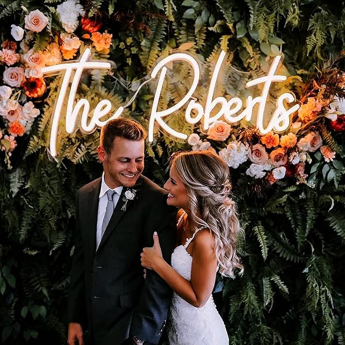 LC Sign Custom Neon Sign, LED Name Signs Customizable for for Wedding Events Prom, Personalized Led Neon Light Gifts for Bedroom Wall Decor, Office Coffee Bar Shop Business Signs