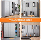 Aobabo New 9 Doors Metal Storage Locker for Employees, Lockable Steel Locker with Name Card Slot and 27 Hooks for School Office Gym Garage, Dark Grey, Assembly Required
