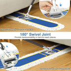 48" Commercial Industrial Dust Mop for Floor Cleaning, Large Floor Dust Broom with Washable Mops Pads, Wet Dry Duster Mops for Hardwood Floors,Marble, Laminate, Tile, Concrete, Garage,Blue