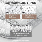 JOYMOOP Flat Mop Pads, Microfiber Mop Cleaning Pads, Washable Pads, Pads Replacement for Flat Mop or Mop Bucket Set, Pack of 4 Refills 13inch - Stripe