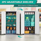 SISESOL 6 Tier Storage Cabinet with Doors and Shelves,71" Tall Metal Storage Cabinet with Lock Door Adjustable Shelf, Steel Lockers for Office, Home,School,Kitchen,Garage Tool Utility Cabinet