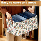 Christmas Tree Gift Storage Bin with Handles, Basket Storage Organizer for Shelves, Closet, Nursery, Book, Laundry Hamper & Home Decor