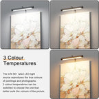 4W Picture Light Plug in, 12" Adjustable LED Art Light with Remote Control, Dimmable Wall Light for Picture Display Dartboard Art Work (Black)