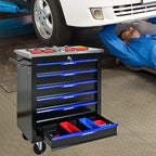 6 Drawers Rolling Tool Box on Wheels, Multifunctional Tool Chest Cabinet with Lock, Drawers Rolling Tool Cart Trolley Organizer Tool Storage Case for Garage,Warehouse - DIY Interconnectable