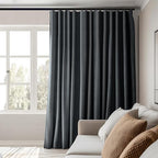 Room Divider Curtains Total Blackout Privacy Curtain Panel Room Thermal Insulated Noise Reduction Curtains for Bedroom Window Living Room Ceiling Track Curtain W 12.5 ft × H 7 ft Dark-Grey