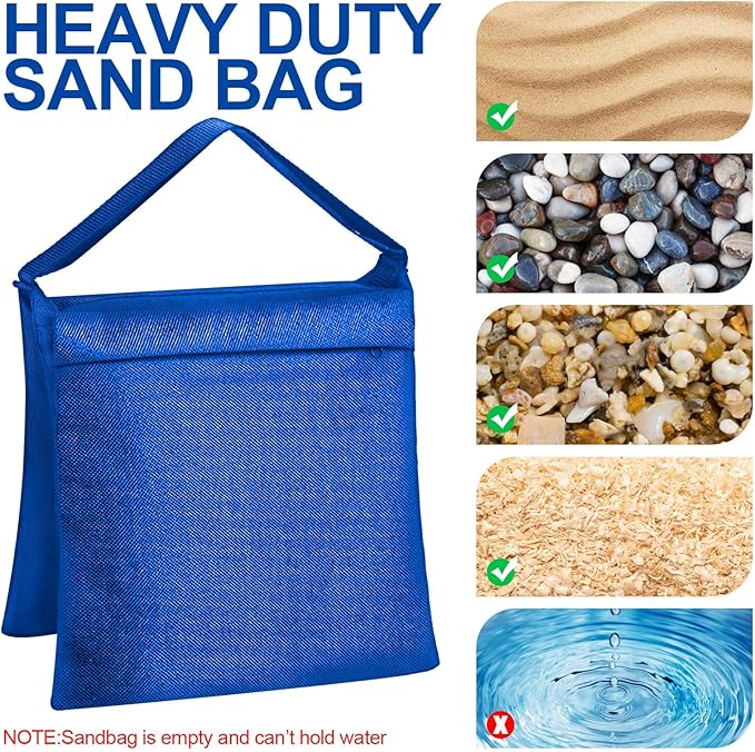 Jerify 12 Packs Photography Weight Bags Photo Studio Filled Weight Bag Empty Heavy Sandbag Set for Photography Tripod Stand Light Stand Sports Outdoor Photo Video Studio Boom Brackets (Blue)