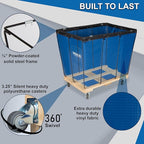 Vergo Industrial Basket Trucks (16 Bushels) 600 lbs Capacity - Heavy Duty Rip-Stop Vinyl Commercial Laundry Cart with Wheels - 20 Cubic Feet - Service Cart for Laundry, Trash and Heavy Materials