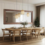 Rustic Farmhouse Full Length Mirror with Stand 71"X32" Large Wood Frame Floor Mirror, Leaning or Wall Mounted Free Standing Mirror for Entryway Bedroom Living Room, Tempered Glass, Brown