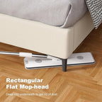 Mop and Bucket with Wringer Set for Home, Flat Mop and Bucket System, Mops for Floor Cleaning and Wall Cleaner, with 2 Reusable Microfiber Mop Pads