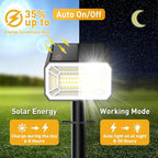 Solar Spot Lights Outdoor Waterproof IP65, [4 Pack/100 LED/4 Modes] 2-in-1 Solar Landscape Spotlights, Auto On/Off High Lumens Spot Lights for Outside Yard Garden Pathway(Cool White)