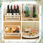 Large Wooden Crates Unfinished Set of 4 Decorative Storage Box with Handles, Rustic Farmhouse Wooden Crates for Display, Living Room Container Basket Box for Kitchen, Pantry, Bedroom