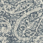 Homepop Home Décor|K7342-F2214|Classic Square Storage Ottoman with Lift Off Lid | Ottoman with Storage for Living Room & Bedroom, Gray Paisley Blue