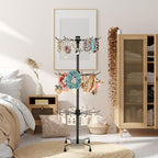 4 Pcs Spinning Jewelry Display Stand 3 Tier Rotating Keychain Earring Retail Rack Adjustable Fashion Counter Jewelry Tree Display Holder Organizer for Women Men (Black)