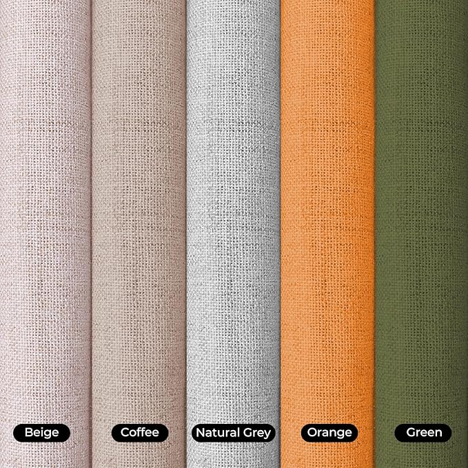 Faux Linen Semi Sheer Divider Curtain with Flexible Track, Extra Wide 1 Panel Light Filtering Privacy Curtain for Patio Sliding Glass Door or Room Divider, Living Room Bedroom, Natural, W100xL96