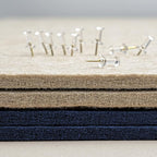 Bulletin Board, 24 x 18 inches Felt Board Decorative Pin Board, Cork Board Alternative for Wall, Foldable Photo Board Self-Adhesive Vision Board with 20 Pushpins - Dark Blue