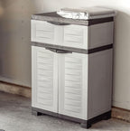 Sunnydaze Plastic Garage Storage Cabinet with Adjustable Shelf - 34.5" H - Garage, Office, Home, Laundry Room - Gray