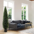 Artificial Plants Outdoor & Indoor Fake Greenery Trees, 6 ft Tall Tree uv Resistant Artificial Cedar Pine Front Porch Plants, Realistic Topiary Trees Arborvitae, Home Faux Outdoor Plants