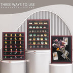 GMFrames 16x20 Wooden Shadow Box Frame with Removable Shelves Deep Display Case for Military Medals Keepsakes Cherry