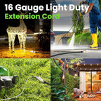 GEARit 360 Rotating Plug Indoor Outdoor Extension Cord Waterproof 15ft - 16 Gauge 16/3 AWG, 13A 1625W, 3 Prong Heavy Duty Extension Cord Weatherproof Power Cable for Outdoor Landscaping, Lights, ETL