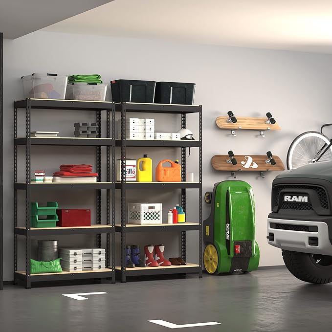 PrimeZone Storage Shelves 3 Packs 5 Tier Adjustable Garage Storage Shelving, Heavy Duty Metal Storage Utility Rack Shelf Unit for Warehouse Pantry Closet Kitchen, 35.5" x 15.75" x 71", Black